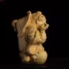 1 STÜCK Taihang Klippen Zypresse Schnitzerei Goldene Kröte Unsterblicher Gelbe Pappel Segensfrosch Glückstier Griff Ornament
