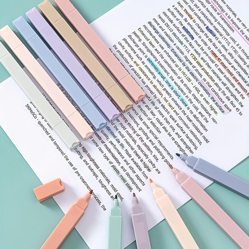 6 PCS Double Side Highlighter Pens Set Kawaii Colored Manga Markers Pastel Stationery Scrapbooking School Supplies