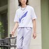 Li Ning Sports Fashion Series Logo Letter Round Neck Comfortable Versatile Breathable Loose Short Sleeve T-Shirt Unisex T-Shirt White AHSUC07-2
