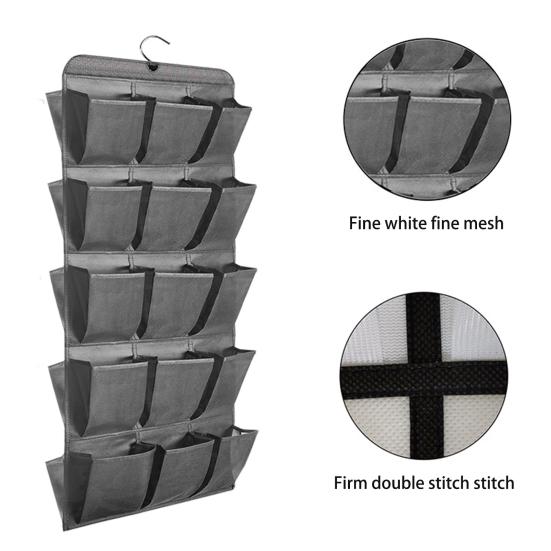 Storage Hanging Bag 30 Large Mesh Pocket Dual Sided with Rotating Hanger Wall Mounted Shoe Organizer