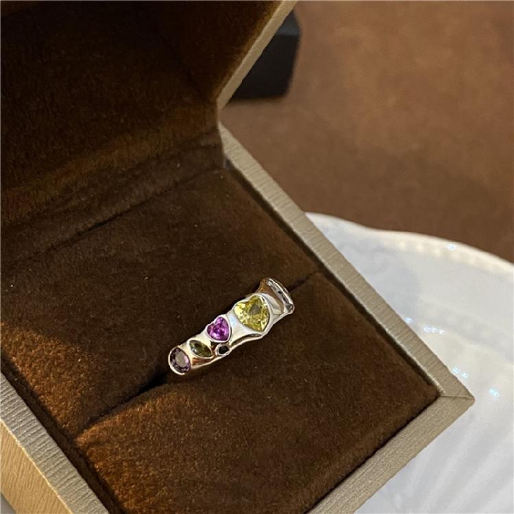 Sparkling Inlaid Zircon Ring Fashion Jewelry Promise Engagement Ring for Women