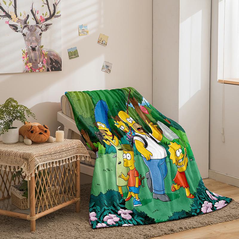 Cartoon Simpson Series Double-Sided Flannel 3D Digital Printing Blanket Blanket
