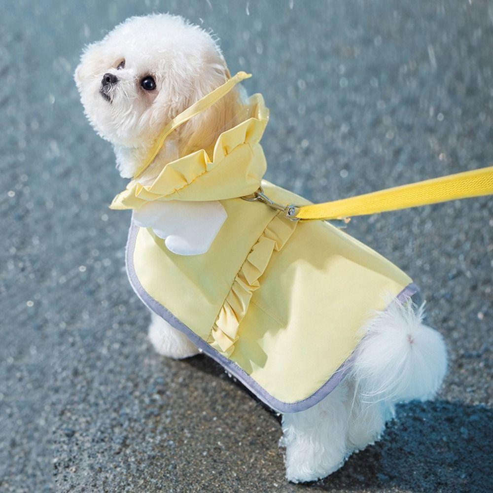 

Waterproof Dog Candy-Colored Raincoat Cape Style Dog Clothes for Spring and Summer L рожевий