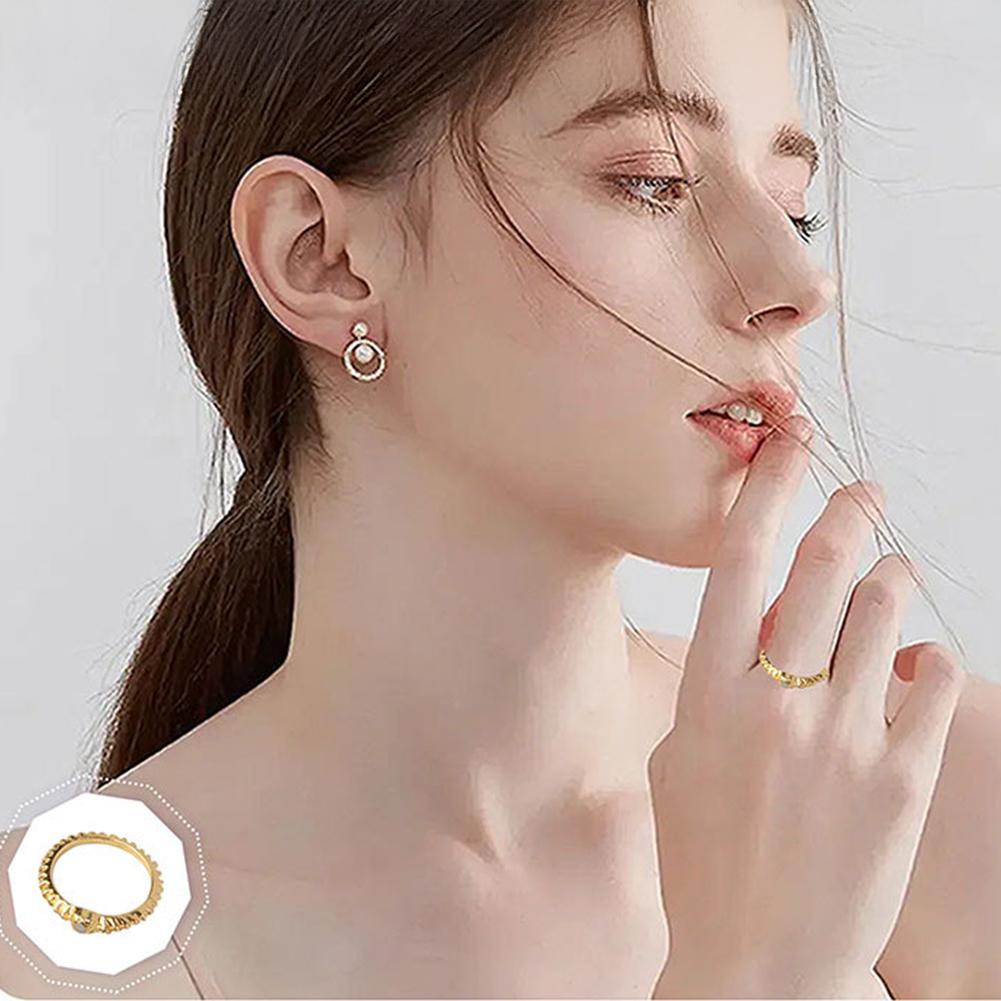Punk Geometric Metal Moon Heart Rings For Women Men Vintage Gold Color Curved Open Ring Set Fashion Unisex Gift Jewelry