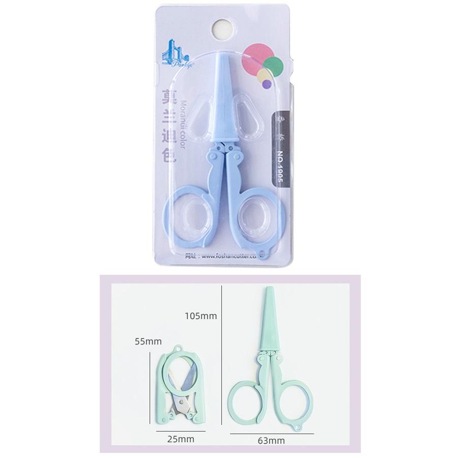 Mini Morandi Color Folding Scissors Travel Portable Design Stainless Steel Cutter for Paper Work School