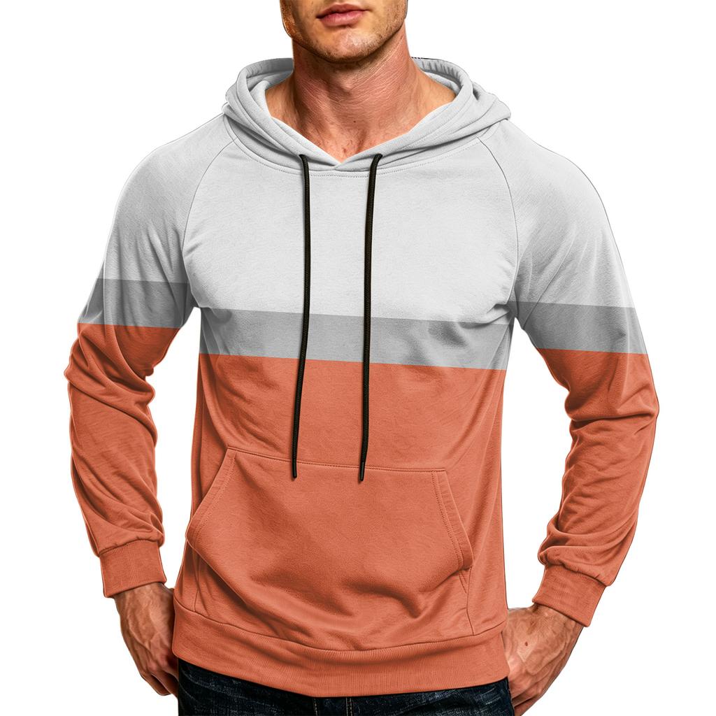 Men's Casual Hoodie with Pocket Drawstring and Printed Design for Everyday Wear