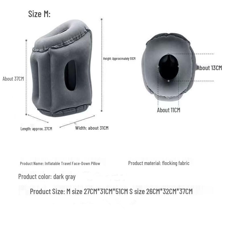 Inflatable Face-Down Travel Nap Pillow for Trains and Office