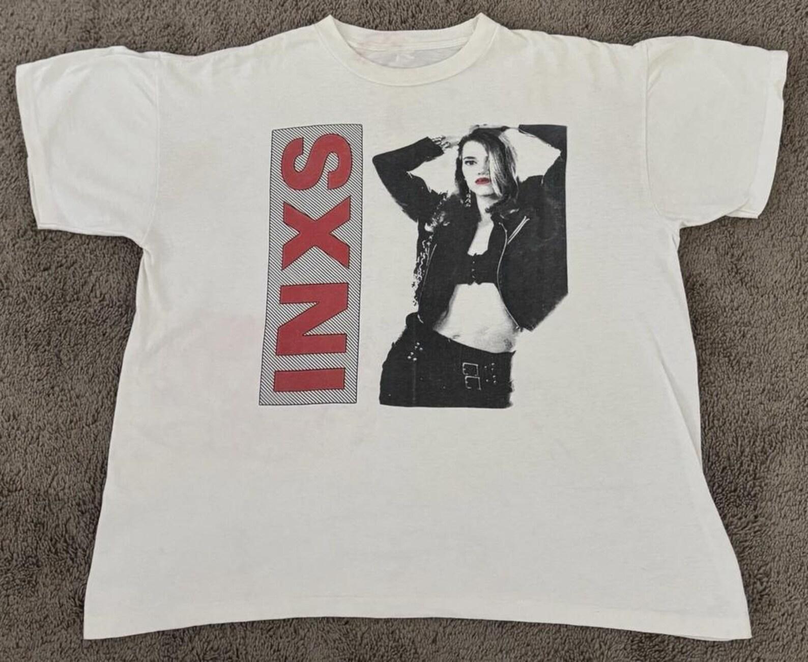 Vintage Graphic INXS Around The World In Tour 88 White T-shirt Unisex Size S-4XL S