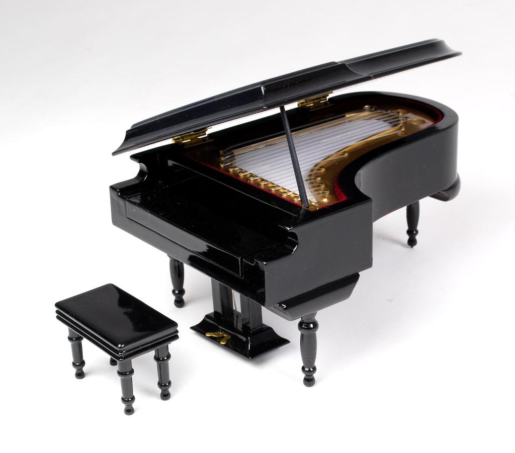 SUNRISE SOUND HOUSE Miniature Grand Piano, 18cm, Black