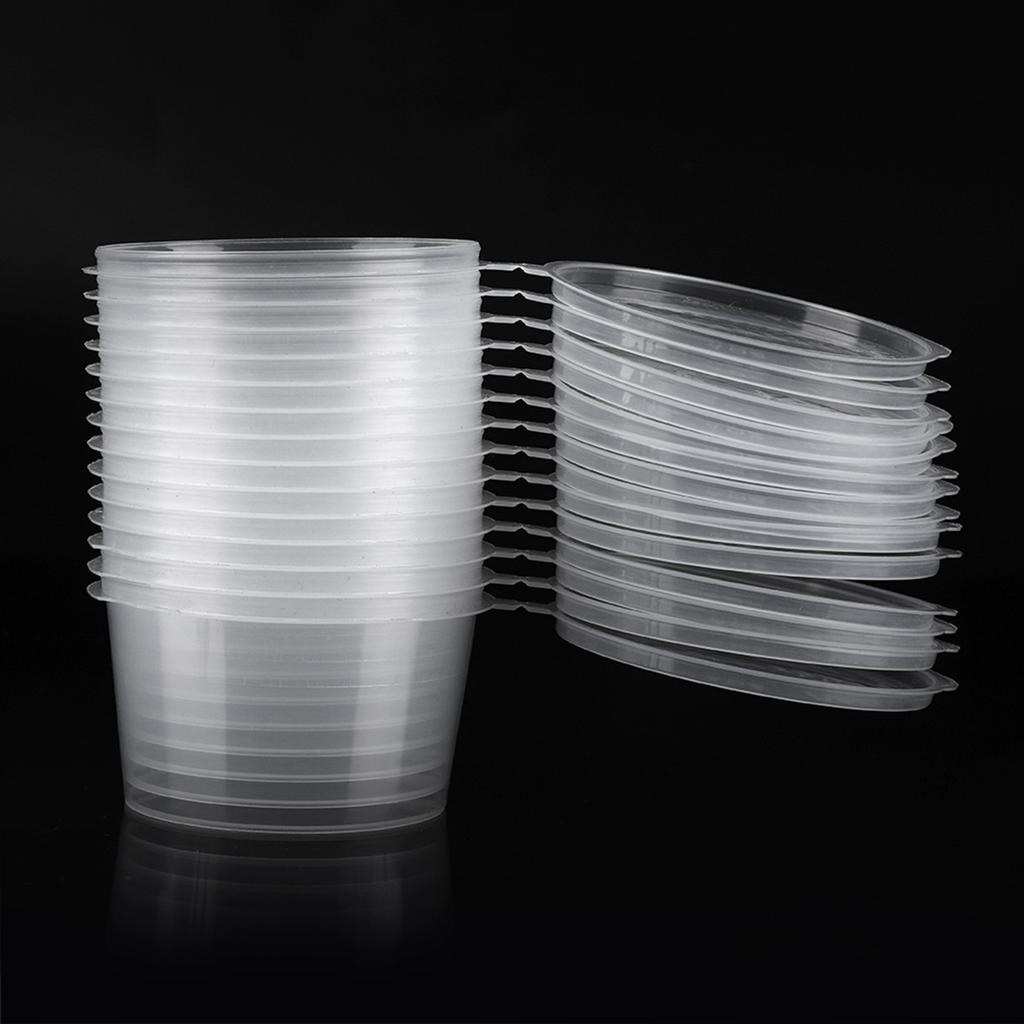 100m l4oz Genomskinliga Plastmuggar Takeaway Sås Kryddlåda Såsmugg