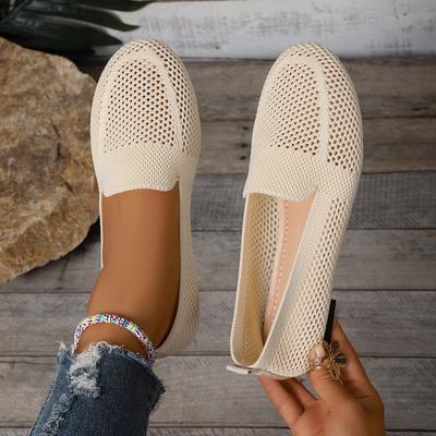Lässige Damen flache Schuhe Sommer Netz atmungsaktive flache Sneaker Damen Komfort leichte Socken Schuhe Damen bequem zum Hineinschlüpfen Loafer
