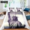 New York Duvet Cover Set, Skyline Print Decorative 3 Piece Bedding Set with 2 Pillow Shams, Twin Full Queen King Size Room Decor