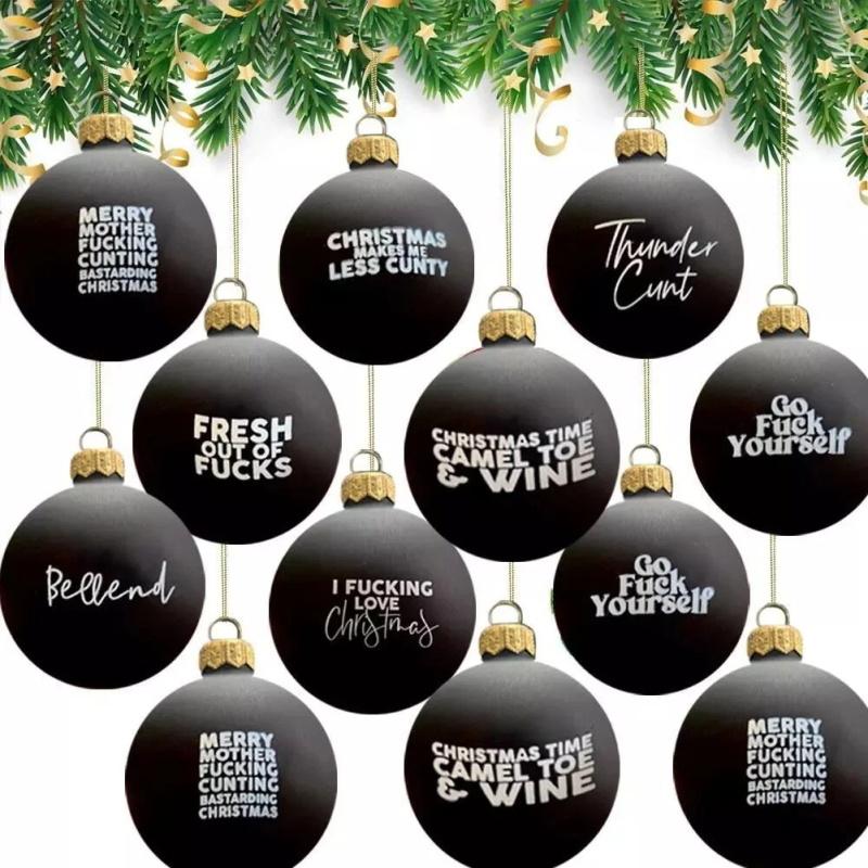 Sweary Bauble Bundle - 12/1Pack, 2025 Fun Christmas Ornament Xmas Ball-Ornaments