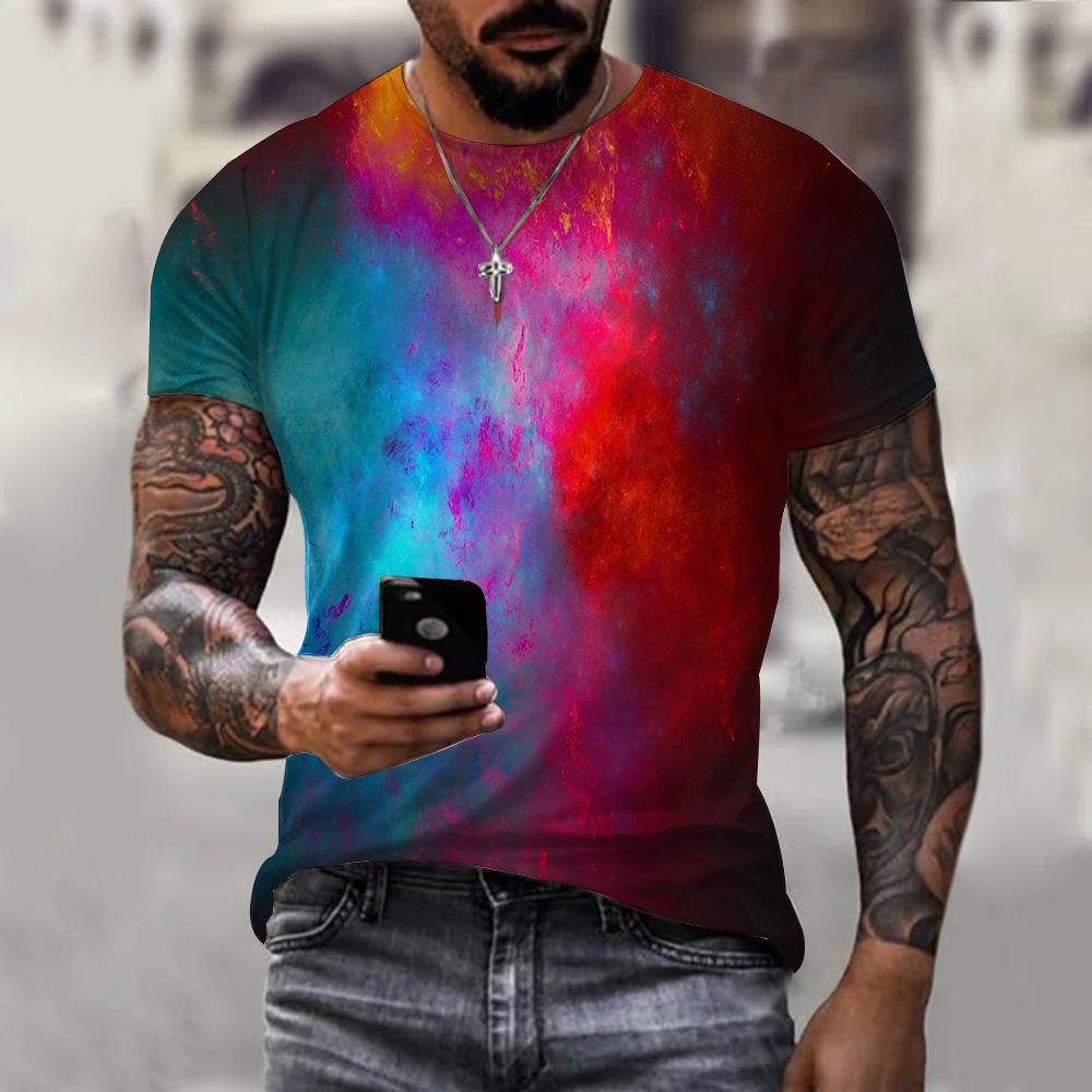 2023 Color Graffiti Print 3DT-shirt Men and Women, Animal 3d Digital Print Summer Short-sleeved T-shirt