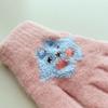 8-12 years old children's gloves knitted primary school students to keep warm in winter boys and girls cute velvet cold-proof cartoon finger line