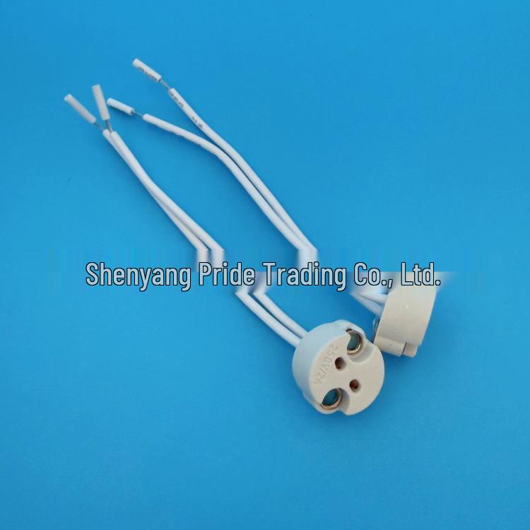 High-Temperature Resistant Ceramic Lamp Holder for G4/G5.3/6.35 Shadowless Bulb, Microscope Lamp Head, Halogen Lamp Base.