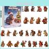 Christmas Countdown Blind Box With Marmot Figurines Acrylic Wall Decor For Holiday Gift