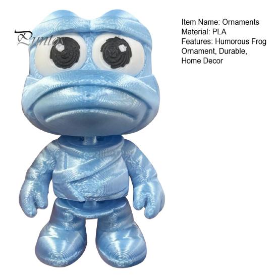 Frog Desktop Decor 3D Printed Ornaments, Movable Joint Design, Durable Surface Statue Smooth Frog, for Home Office Workmanship Model