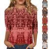 Damen 3/4-Ärmel Shirts Grafik-T-Shirts Shirts Lässige Basic-Tops Pullover