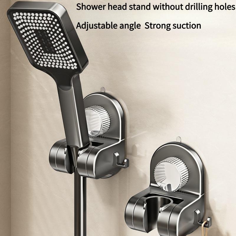 1PC Non-punching Shower Bracket Suction Cup Wall Hanging Bathroom Universal Adjustable Angle Strong Adsorption Quick Installation