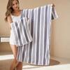 2 Pcs Striped Bath Towel Set | Absorbent, Quick Dry, Soft | Daily Bathroom Essentials