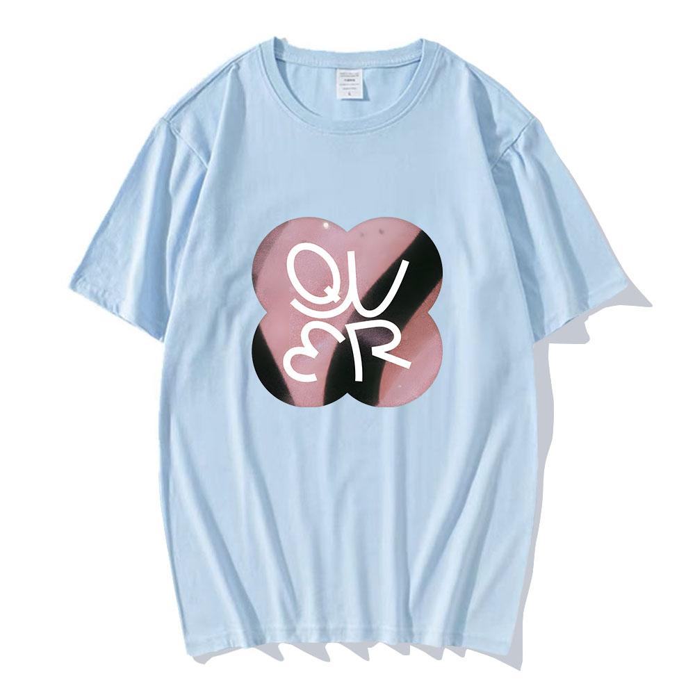 QWER Band Tshirts for Fans Casual Summer Cotton Comfortable Teeshirt Women Unisex Unisex Oneck Tshirts Streetwear Korean