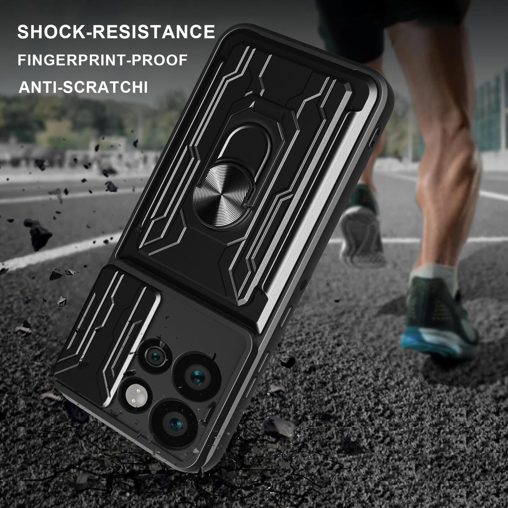 For Motorola Edge 50 Neo 5G/Moto S50 5G Case PC+TPU Kickstand Phone Back Cover with Camera Slider