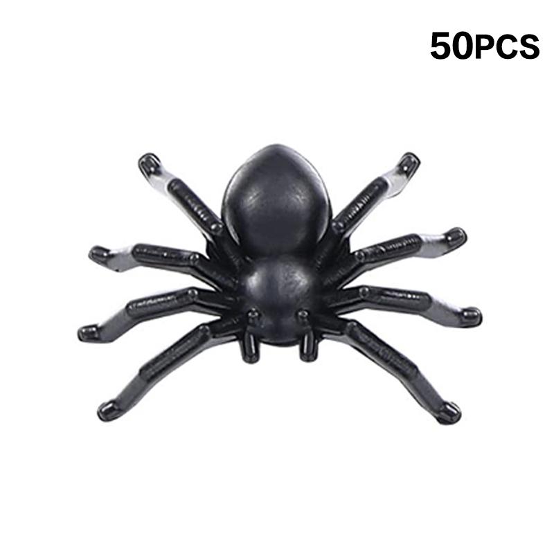 

50/100Pcs Halloween Spiders Decorations Small Black Plastic Spiders Haunted House Spider Decoration Simulation Tricky Toy A1