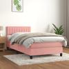 Vidaxl Letto Continentale Con Materasso, Rosa, Velluto, 100X200 Cm