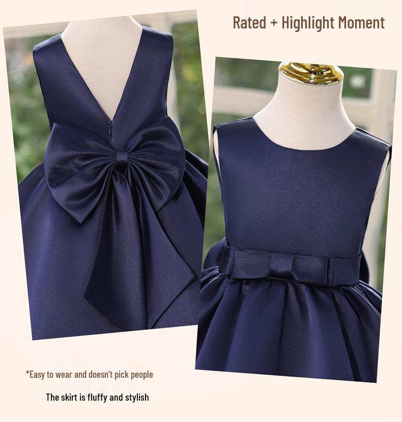 2025 New Summer Bowknot Princess Dress for Girls - Baby Flower Girl Evening Dress
