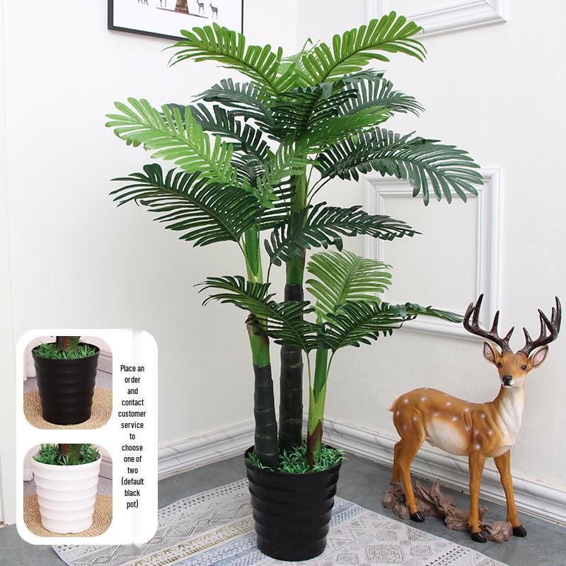Große künstliche Fischschwanzpalme als Zimmerpflanze | Indoor-Kunstgrün für die Wohnzimmerdekoration