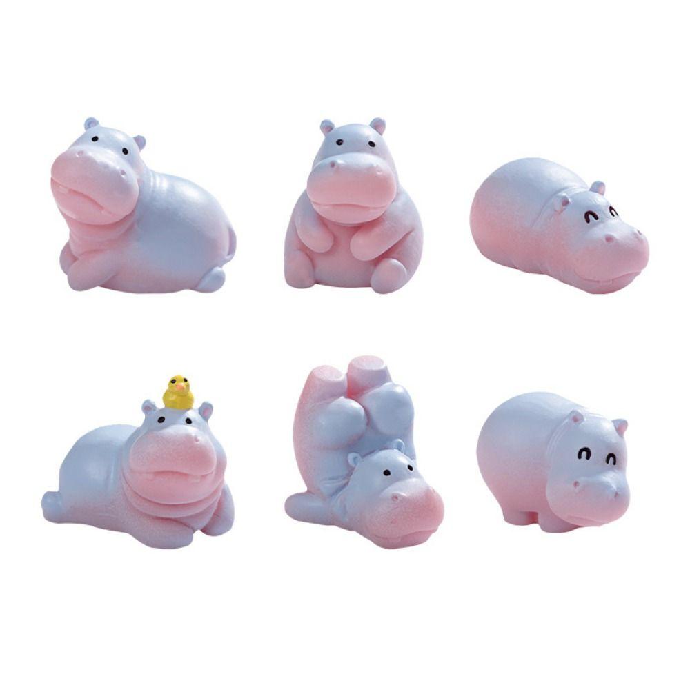 Q-like pear-shaped design Baby hippopotamus figurine Hippopotamus Figurines  Bonsai Microlandscape