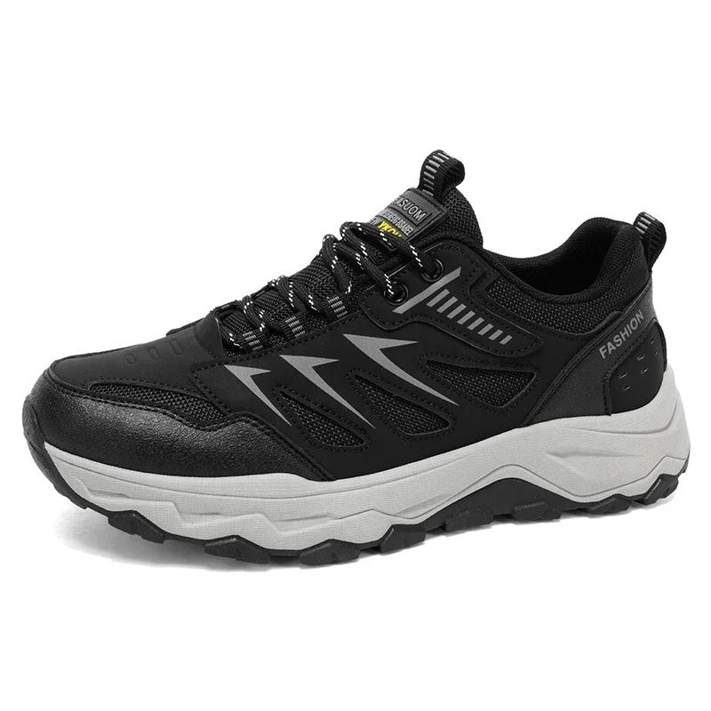 Mens Hiking Shoes Breathable Lace Up Trekking Male Cushioning Outdoor Climbing Tourism Sneakers for Men 2025 Zapatos Para Hombre