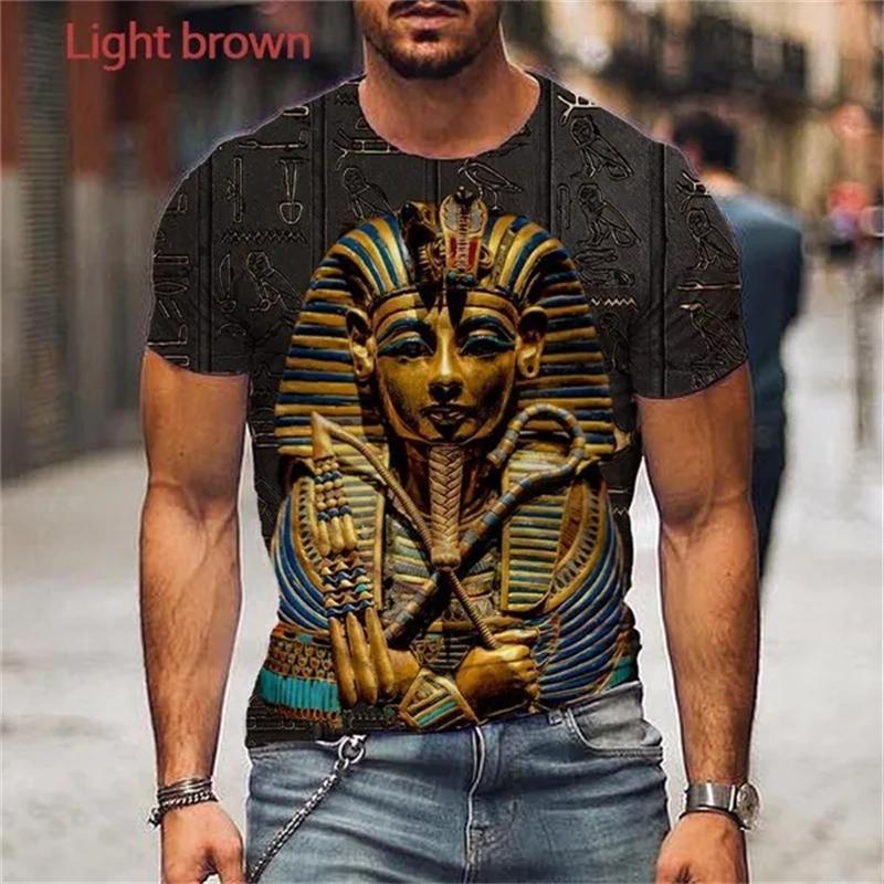 Egyptian Pharaoh 3D Printed T-shirt with Personalized Ancient Horus God Pattern Fashion Men s Street T-shirt XXS