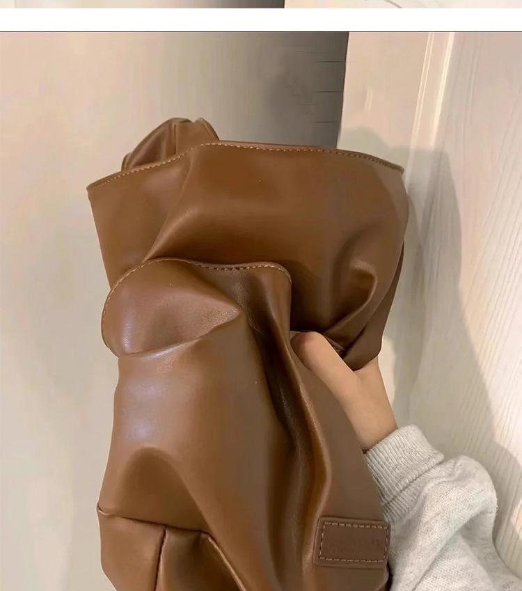 Soft Leather Bucket Tote Bag - Autumn/Winter Edition for College Students and Commuters