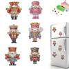 6Pcs Acrylic Special Shape Santa Claus Diamond Art Magnets Decals Diamond Painting Refrigerator Magnet for DIY Crafts Party Gift