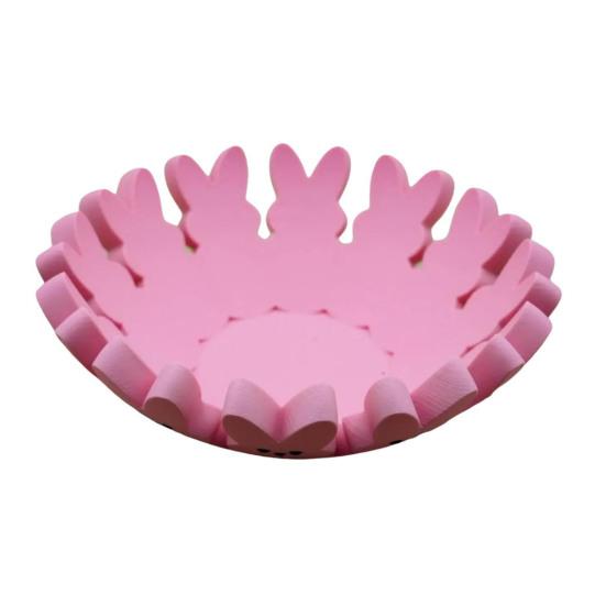 Yousheng Pink Bunny Bowl Candy Tray for Easter Decorations Festive Bunny Candy Dish Easter Gift Basket Home Decor for Family