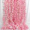 2Pcs Wedding Party Backdrop Diy Home Garden Decor 180Cm Artificial Cherry Blossom Garland Fake Flower Vine Wall Decoration