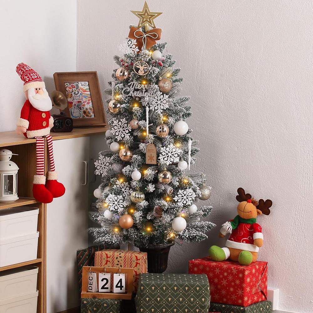 Weihnachtskugeln aus Kunststoff, 72 Stück 2,6 cm Weihnachtsbaumschmuck Hängeanhänger Kugeln Christbaumkugeln für Neujahr Weihnachtsbaumdeko