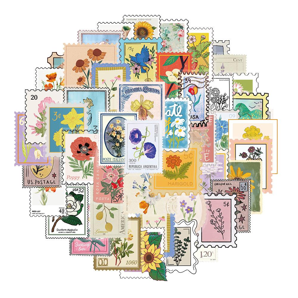 250PCS Fun Fashionable Flowers Stickers Nostalgia Skateboard Phone Laptop Luggage Cartoon Coffee Motorcycle Phone Sticker