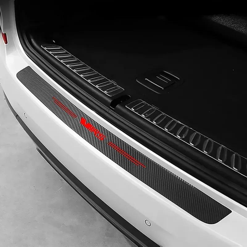 Kohlefaser Auto Einstiegsleisten Heckklappe Stoßfänger Schutzblech Aufkleber für Skoda VRS RS Schwelle Kratzfest Aufkleber