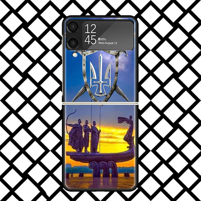 Ukraine Flag Phone Case For Samsung Z Flip 7 6 5 4 3 Galaxy ZFLIP7 ZFlip6 5G Flip5 Flip4 Flip3 5g Black Hard Cover
