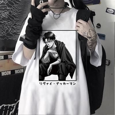2023 Anime Attack On Titan Gráfico Harajuku Verão Manga Curta Kawaii Camiseta Feminina Tops