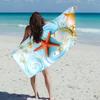 1 Quick Dry Lightweight Oversized Beach Towel - Vibrant Digital Print With Starfish And Shells For The Beach, Pool, Camping