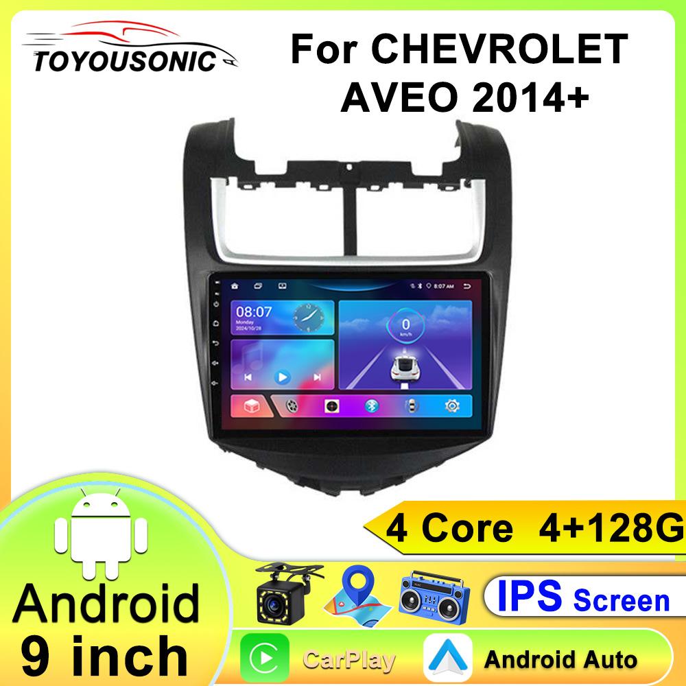 For CHEVROLET AVEO 2014+ Navigation GPS Android 15 Car Radio  Multimedia Player Stereo wifi+4G Carplay Auto Video