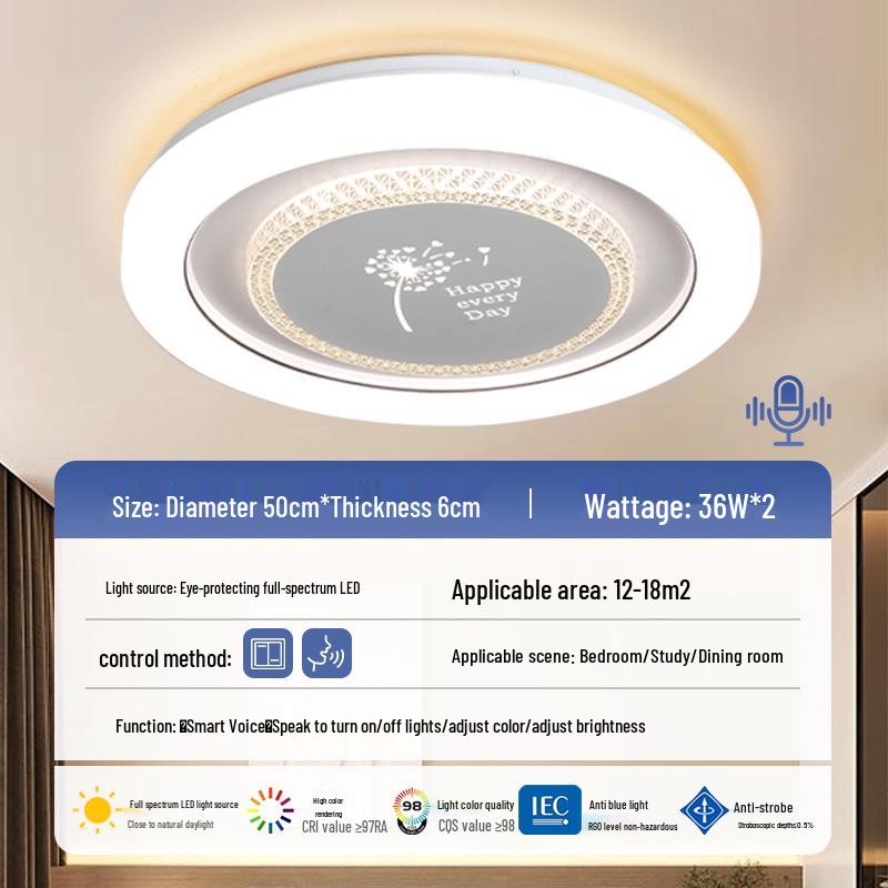2025 Modern Minimalist LED Ceiling Light for Master Bedroom & Kids' Rooms - Full Spectrum Eye Protection