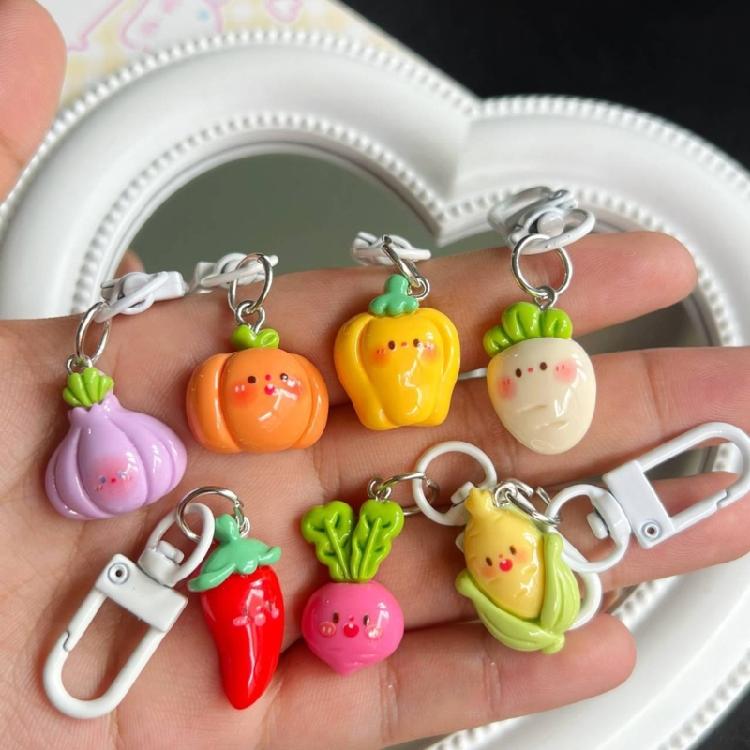 Practical Lovely Vegetable Keychain Personalize Backpack Charm For Students Daily Use Items