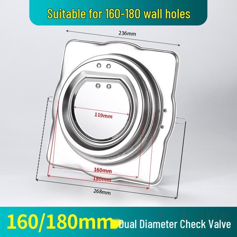 Premium Stainless Steel Check Valve Smoke Backflow Preventer for Range Hood Exhaust Vent