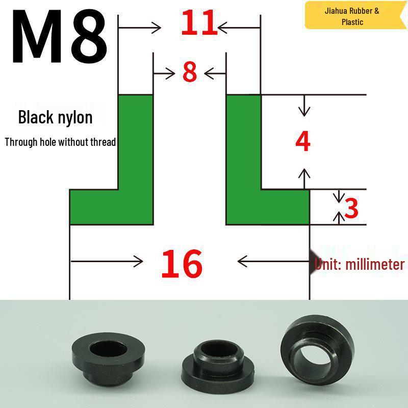 T-förmige Nylon-Dichtungsscheibe M3-M35 Gewinde Isolierabstandshalter