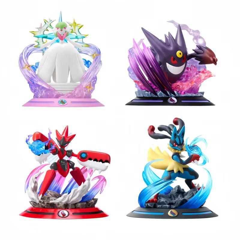 100% Genuine Pokemon Action Figures Mega Lucario Mega Gardevoir Collect Series Of Model Figurines Ornaments Toys Birthday Lovely Gift